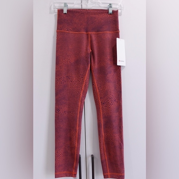 NWT Lululemon Wunder Train High Rise Leggings 25” Sz 6 Crackle Graze Orange - Picture 2 of 14